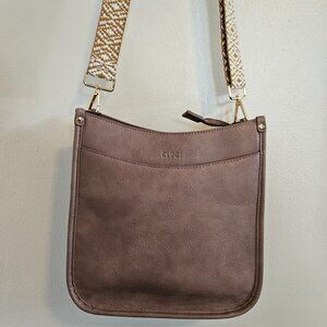 Vegan leather cross body purse with guitar strap